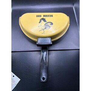 Vintage Good Morning Rooster Egg Fryer Pan Omelette Double Sided Nonstick